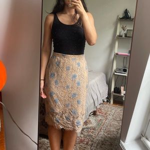 Lulus Lace Floral Midi Skirt (L)
